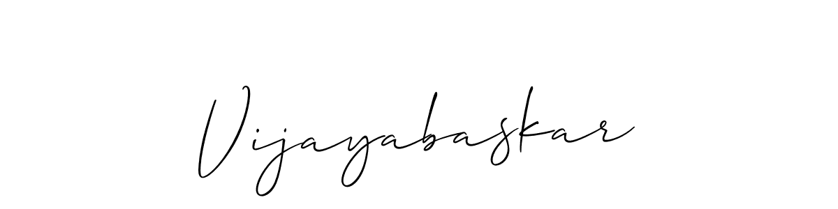 How to make Vijayabaskar name signature. Use Allison_Script style for creating short signs online. This is the latest handwritten sign. Vijayabaskar signature style 2 images and pictures png