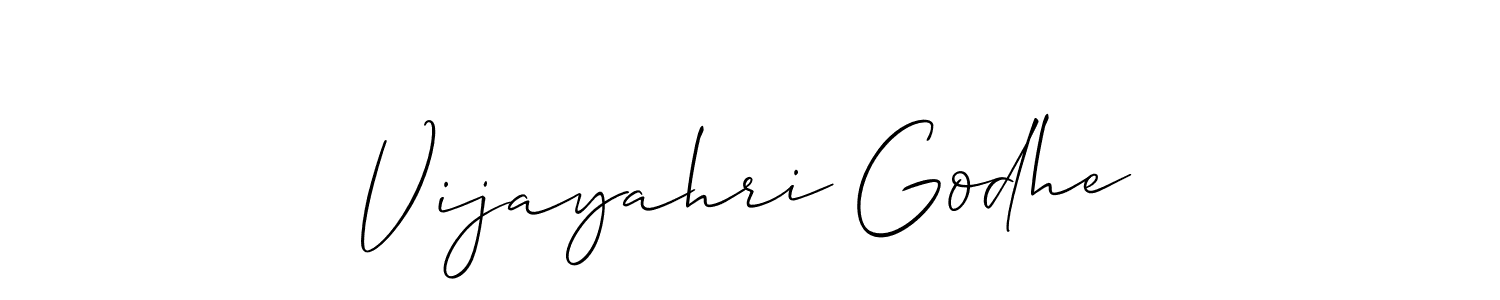Also we have Vijayahri Godhe name is the best signature style. Create professional handwritten signature collection using Allison_Script autograph style. Vijayahri Godhe signature style 2 images and pictures png
