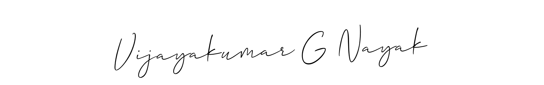 if you are searching for the best signature style for your name Vijayakumar G Nayak. so please give up your signature search. here we have designed multiple signature styles  using Allison_Script. Vijayakumar G Nayak signature style 2 images and pictures png