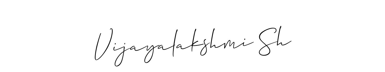 Make a beautiful signature design for name Vijayalakshmi Sh. With this signature (Allison_Script) style, you can create a handwritten signature for free. Vijayalakshmi Sh signature style 2 images and pictures png