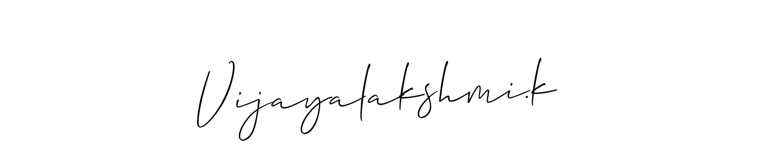 You can use this online signature creator to create a handwritten signature for the name Vijayalakshmi.k. This is the best online autograph maker. Vijayalakshmi.k signature style 2 images and pictures png