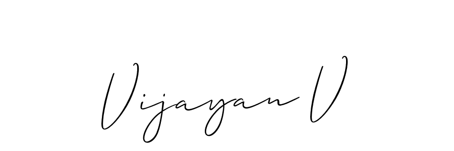 How to make Vijayan V signature? Allison_Script is a professional autograph style. Create handwritten signature for Vijayan V name. Vijayan V signature style 2 images and pictures png