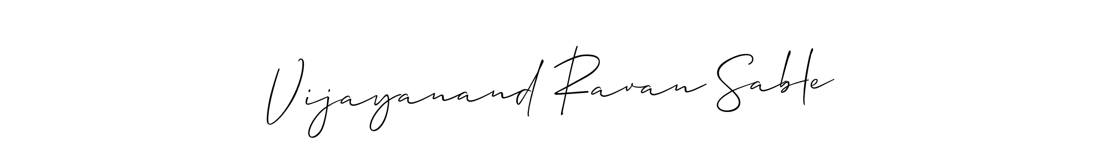 How to make Vijayanand Ravan Sable name signature. Use Allison_Script style for creating short signs online. This is the latest handwritten sign. Vijayanand Ravan Sable signature style 2 images and pictures png