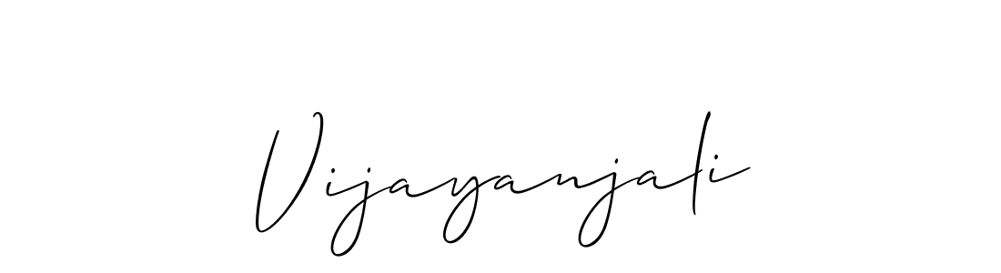 Allison_Script is a professional signature style that is perfect for those who want to add a touch of class to their signature. It is also a great choice for those who want to make their signature more unique. Get Vijayanjali name to fancy signature for free. Vijayanjali signature style 2 images and pictures png