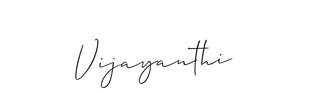Make a beautiful signature design for name Vijayanthi. With this signature (Allison_Script) style, you can create a handwritten signature for free. Vijayanthi signature style 2 images and pictures png