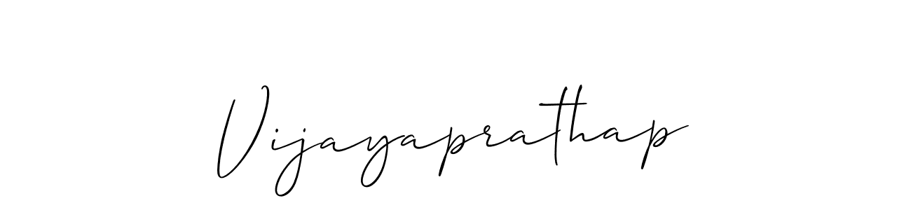 Create a beautiful signature design for name Vijayaprathap. With this signature (Allison_Script) fonts, you can make a handwritten signature for free. Vijayaprathap signature style 2 images and pictures png