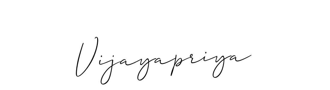 Make a beautiful signature design for name Vijayapriya. With this signature (Allison_Script) style, you can create a handwritten signature for free. Vijayapriya signature style 2 images and pictures png