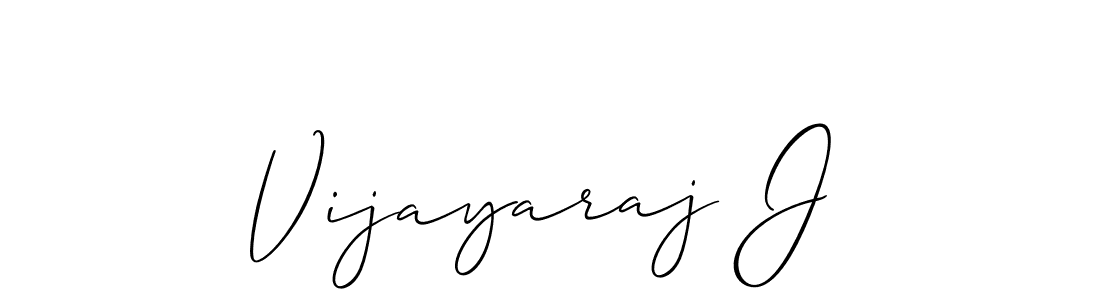 The best way (Allison_Script) to make a short signature is to pick only two or three words in your name. The name Vijayaraj J include a total of six letters. For converting this name. Vijayaraj J signature style 2 images and pictures png