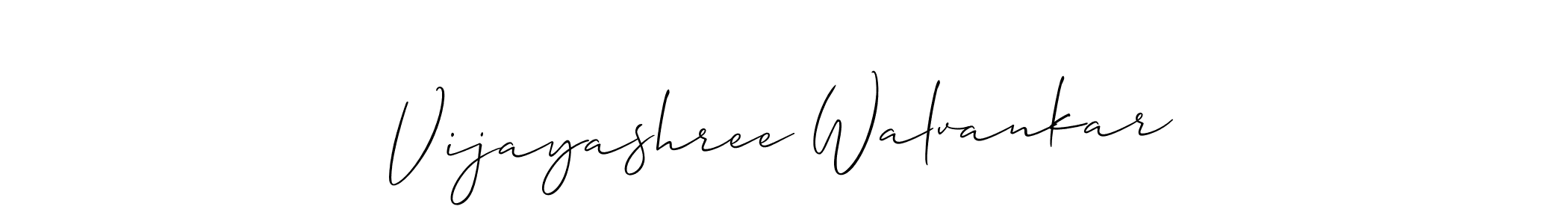 Make a short Vijayashree Walvankar signature style. Manage your documents anywhere anytime using Allison_Script. Create and add eSignatures, submit forms, share and send files easily. Vijayashree Walvankar signature style 2 images and pictures png