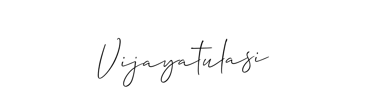 Create a beautiful signature design for name Vijayatulasi. With this signature (Allison_Script) fonts, you can make a handwritten signature for free. Vijayatulasi signature style 2 images and pictures png