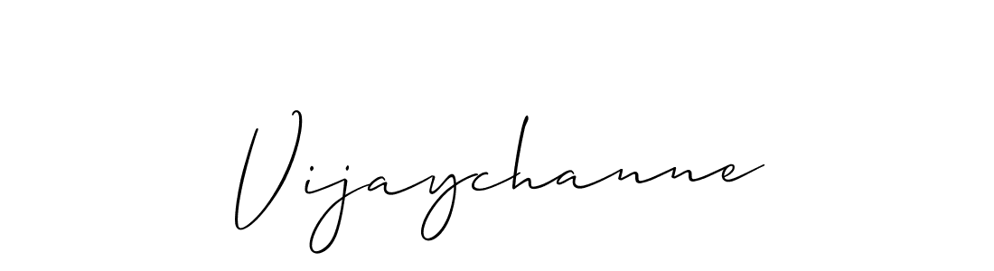 How to make Vijaychanne name signature. Use Allison_Script style for creating short signs online. This is the latest handwritten sign. Vijaychanne signature style 2 images and pictures png