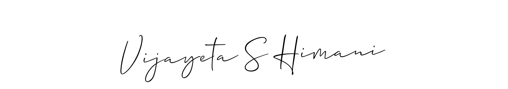 Create a beautiful signature design for name Vijayeta S Himani. With this signature (Allison_Script) fonts, you can make a handwritten signature for free. Vijayeta S Himani signature style 2 images and pictures png