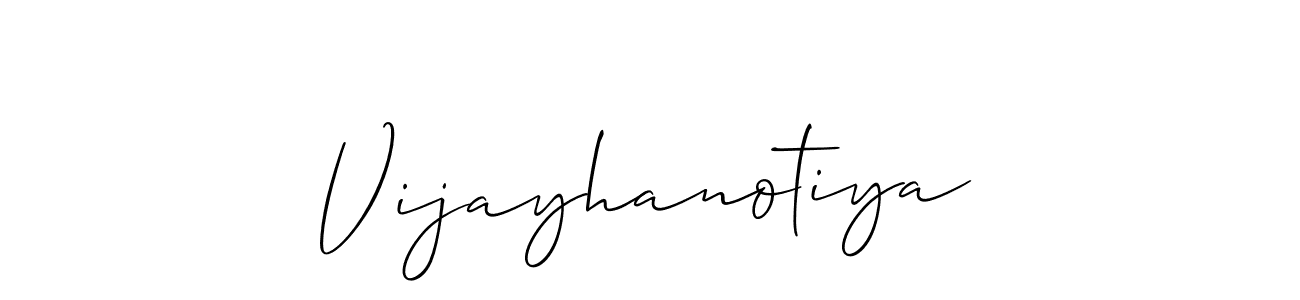 How to Draw Vijayhanotiya signature style? Allison_Script is a latest design signature styles for name Vijayhanotiya. Vijayhanotiya signature style 2 images and pictures png