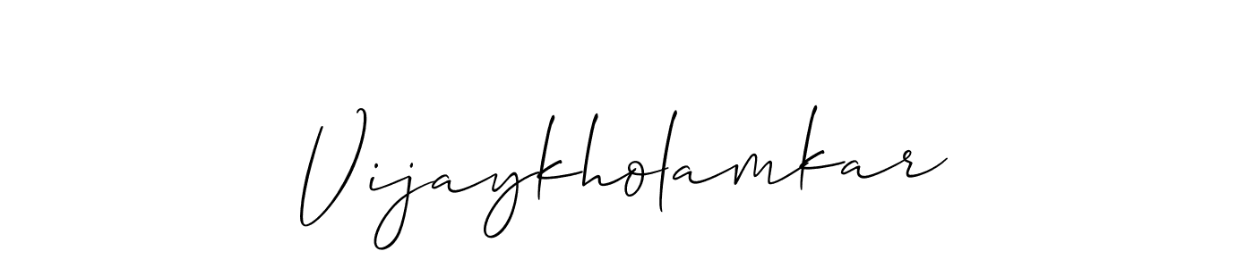 Create a beautiful signature design for name Vijaykholamkar. With this signature (Allison_Script) fonts, you can make a handwritten signature for free. Vijaykholamkar signature style 2 images and pictures png