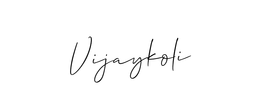 How to make Vijaykoli signature? Allison_Script is a professional autograph style. Create handwritten signature for Vijaykoli name. Vijaykoli signature style 2 images and pictures png