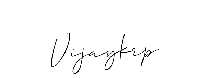 Create a beautiful signature design for name Vijaykrp. With this signature (Allison_Script) fonts, you can make a handwritten signature for free. Vijaykrp signature style 2 images and pictures png