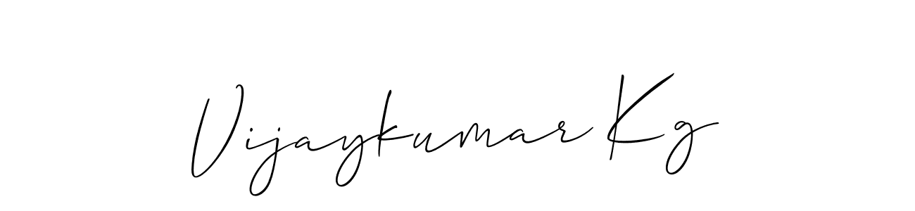 How to make Vijaykumar Kg signature? Allison_Script is a professional autograph style. Create handwritten signature for Vijaykumar Kg name. Vijaykumar Kg signature style 2 images and pictures png