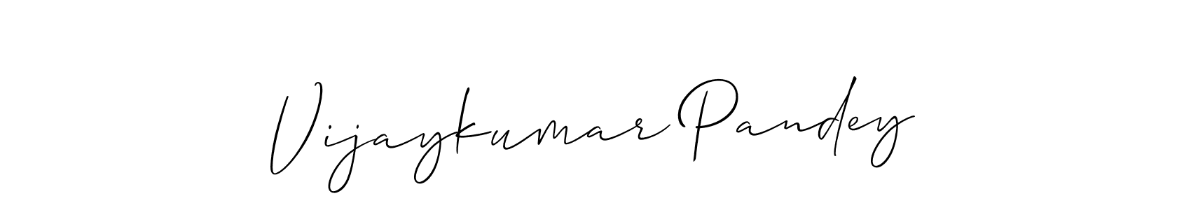 This is the best signature style for the Vijaykumar Pandey name. Also you like these signature font (Allison_Script). Mix name signature. Vijaykumar Pandey signature style 2 images and pictures png