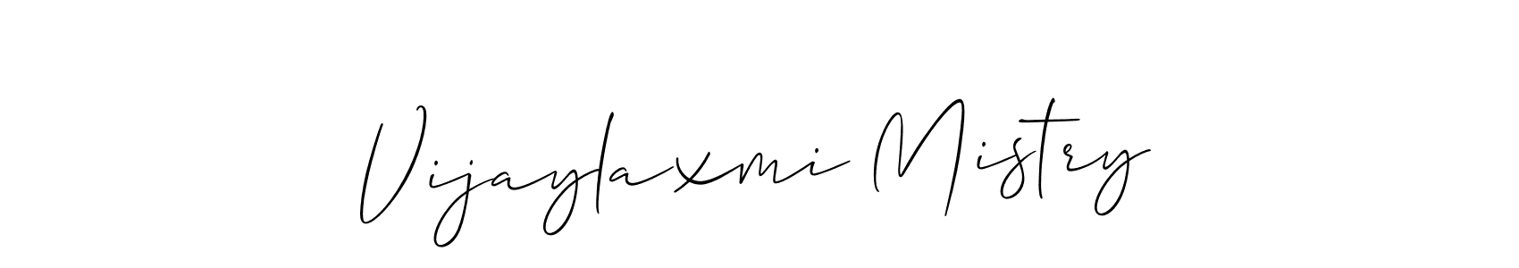 Design your own signature with our free online signature maker. With this signature software, you can create a handwritten (Allison_Script) signature for name Vijaylaxmi Mistry. Vijaylaxmi Mistry signature style 2 images and pictures png