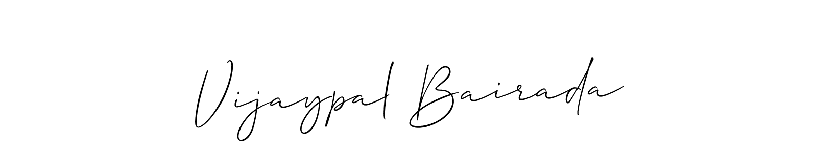 Make a beautiful signature design for name Vijaypal Bairada. With this signature (Allison_Script) style, you can create a handwritten signature for free. Vijaypal Bairada signature style 2 images and pictures png