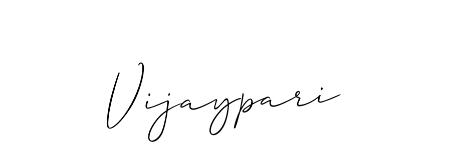 Use a signature maker to create a handwritten signature online. With this signature software, you can design (Allison_Script) your own signature for name Vijaypari. Vijaypari signature style 2 images and pictures png