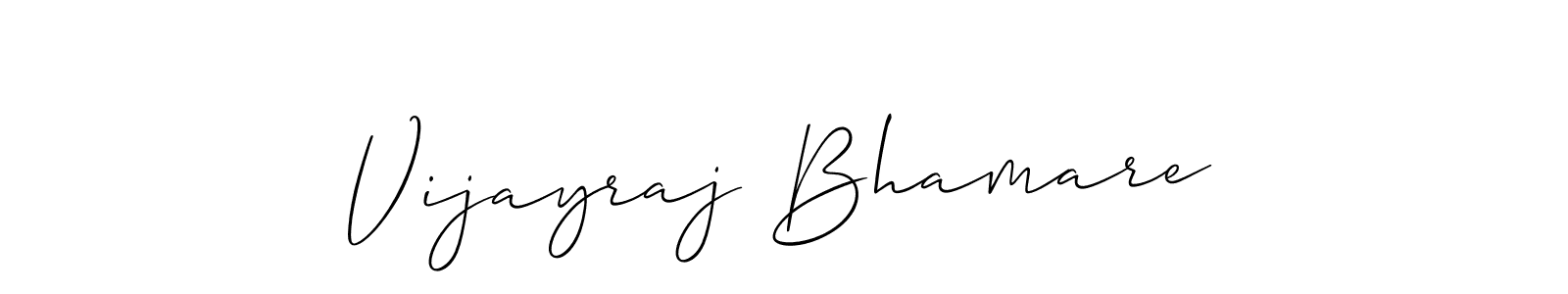 if you are searching for the best signature style for your name Vijayraj Bhamare. so please give up your signature search. here we have designed multiple signature styles  using Allison_Script. Vijayraj Bhamare signature style 2 images and pictures png