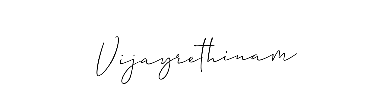 Make a beautiful signature design for name Vijayrethinam. With this signature (Allison_Script) style, you can create a handwritten signature for free. Vijayrethinam signature style 2 images and pictures png