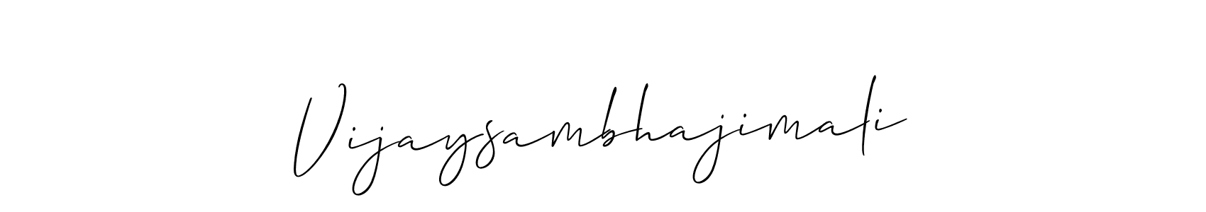 The best way (Allison_Script) to make a short signature is to pick only two or three words in your name. The name Vijaysambhajimali include a total of six letters. For converting this name. Vijaysambhajimali signature style 2 images and pictures png