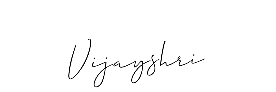 Use a signature maker to create a handwritten signature online. With this signature software, you can design (Allison_Script) your own signature for name Vijayshri. Vijayshri signature style 2 images and pictures png