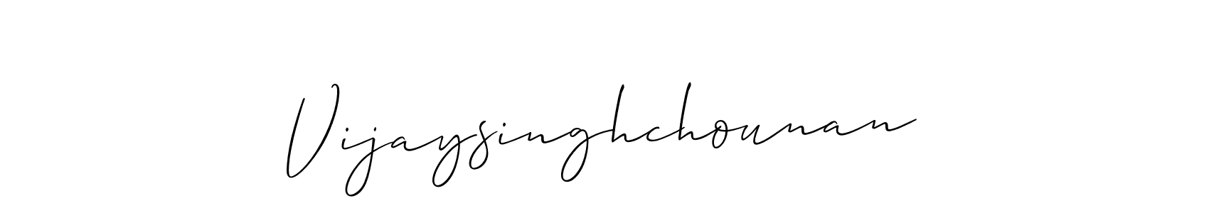 How to make Vijaysinghchounan name signature. Use Allison_Script style for creating short signs online. This is the latest handwritten sign. Vijaysinghchounan signature style 2 images and pictures png