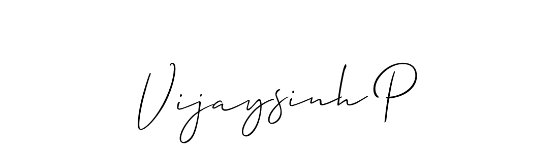 Create a beautiful signature design for name Vijaysinh P. With this signature (Allison_Script) fonts, you can make a handwritten signature for free. Vijaysinh P signature style 2 images and pictures png