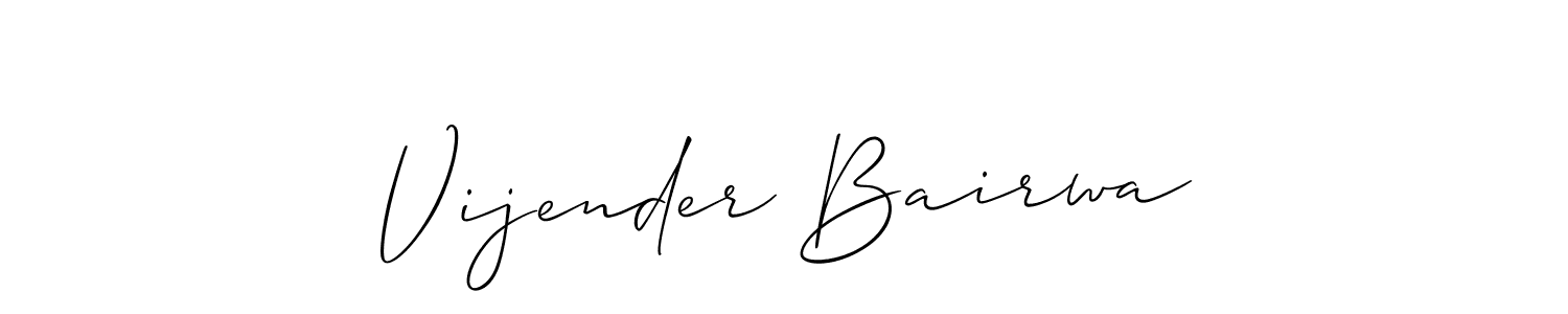 if you are searching for the best signature style for your name Vijender Bairwa. so please give up your signature search. here we have designed multiple signature styles  using Allison_Script. Vijender Bairwa signature style 2 images and pictures png