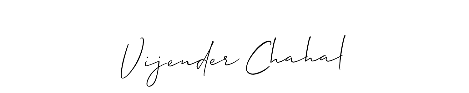 It looks lik you need a new signature style for name Vijender Chahal. Design unique handwritten (Allison_Script) signature with our free signature maker in just a few clicks. Vijender Chahal signature style 2 images and pictures png