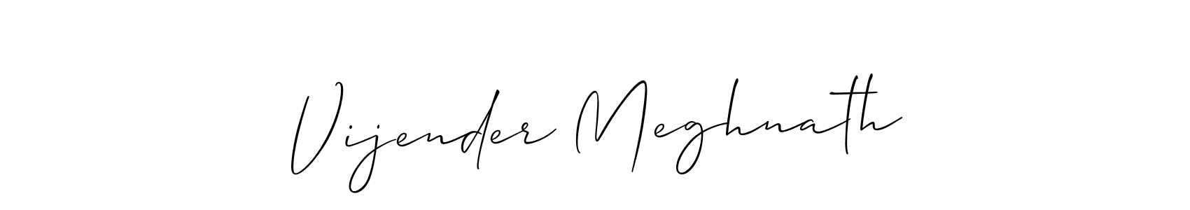 It looks lik you need a new signature style for name Vijender Meghnath. Design unique handwritten (Allison_Script) signature with our free signature maker in just a few clicks. Vijender Meghnath signature style 2 images and pictures png