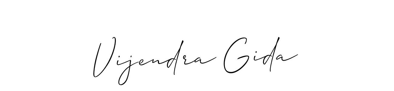 You should practise on your own different ways (Allison_Script) to write your name (Vijendra Gida) in signature. don't let someone else do it for you. Vijendra Gida signature style 2 images and pictures png