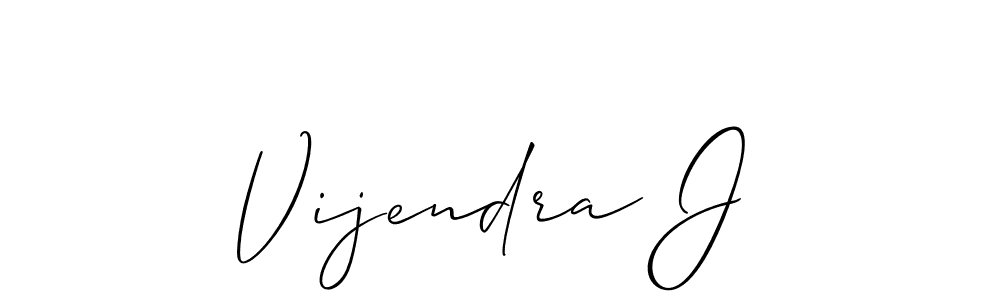 Use a signature maker to create a handwritten signature online. With this signature software, you can design (Allison_Script) your own signature for name Vijendra J. Vijendra J signature style 2 images and pictures png