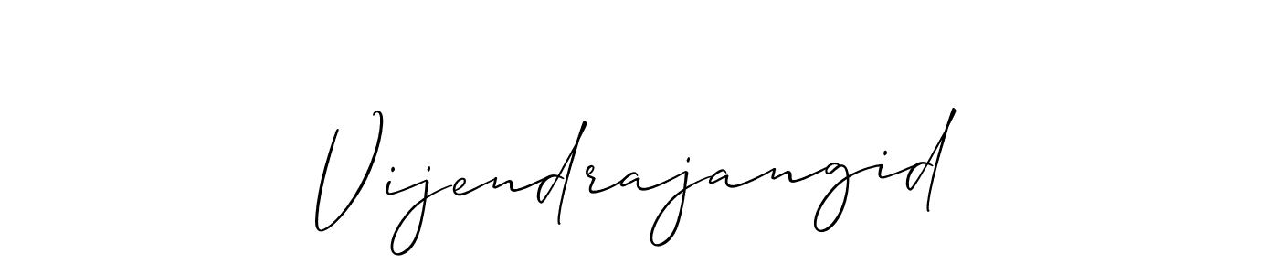 Allison_Script is a professional signature style that is perfect for those who want to add a touch of class to their signature. It is also a great choice for those who want to make their signature more unique. Get Vijendrajangid name to fancy signature for free. Vijendrajangid signature style 2 images and pictures png