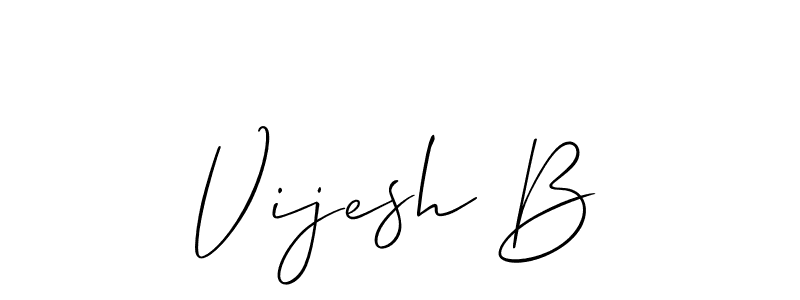 Design your own signature with our free online signature maker. With this signature software, you can create a handwritten (Allison_Script) signature for name Vijesh B. Vijesh B signature style 2 images and pictures png
