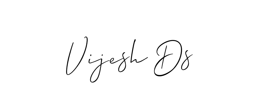 Vijesh Ds stylish signature style. Best Handwritten Sign (Allison_Script) for my name. Handwritten Signature Collection Ideas for my name Vijesh Ds. Vijesh Ds signature style 2 images and pictures png