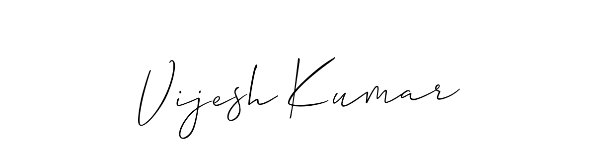 Make a beautiful signature design for name Vijesh Kumar. With this signature (Allison_Script) style, you can create a handwritten signature for free. Vijesh Kumar signature style 2 images and pictures png
