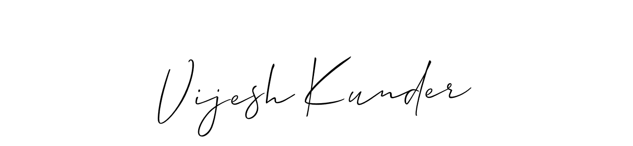 You can use this online signature creator to create a handwritten signature for the name Vijesh Kunder. This is the best online autograph maker. Vijesh Kunder signature style 2 images and pictures png