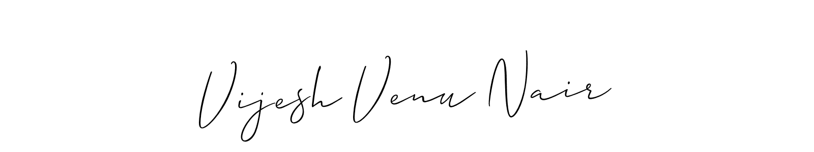 Make a beautiful signature design for name Vijesh Venu Nair. With this signature (Allison_Script) style, you can create a handwritten signature for free. Vijesh Venu Nair signature style 2 images and pictures png