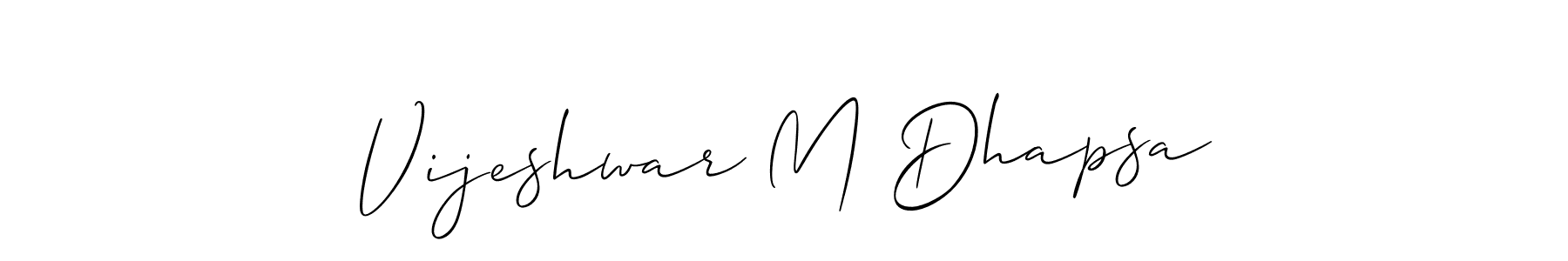 Also You can easily find your signature by using the search form. We will create Vijeshwar M Dhapsa name handwritten signature images for you free of cost using Allison_Script sign style. Vijeshwar M Dhapsa signature style 2 images and pictures png