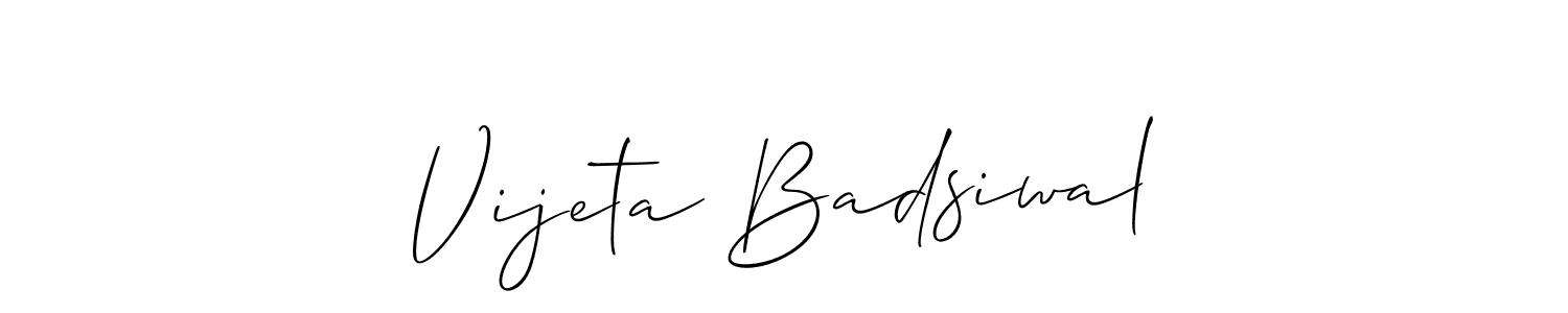 You should practise on your own different ways (Allison_Script) to write your name (Vijeta Badsiwal) in signature. don't let someone else do it for you. Vijeta Badsiwal signature style 2 images and pictures png