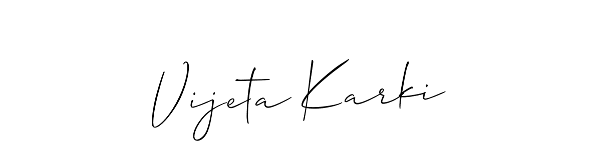 Design your own signature with our free online signature maker. With this signature software, you can create a handwritten (Allison_Script) signature for name Vijeta Karki. Vijeta Karki signature style 2 images and pictures png