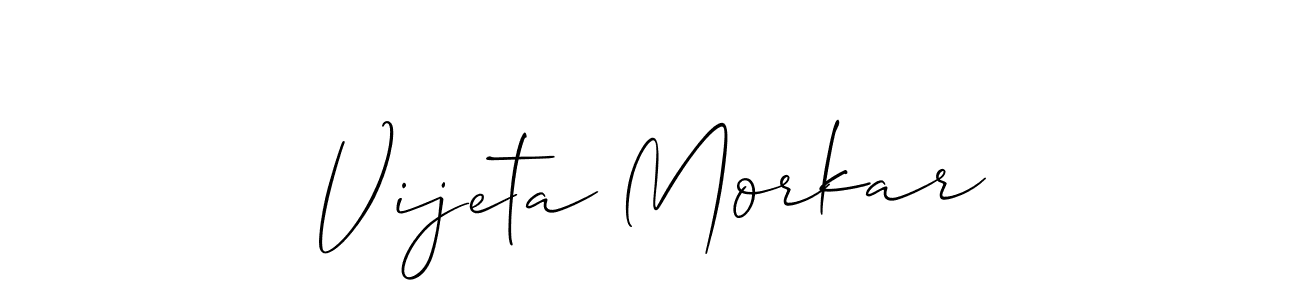 Similarly Allison_Script is the best handwritten signature design. Signature creator online .You can use it as an online autograph creator for name Vijeta Morkar. Vijeta Morkar signature style 2 images and pictures png