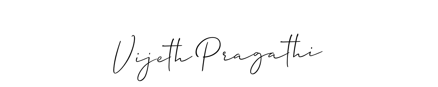 You should practise on your own different ways (Allison_Script) to write your name (Vijeth Pragathi) in signature. don't let someone else do it for you. Vijeth Pragathi signature style 2 images and pictures png