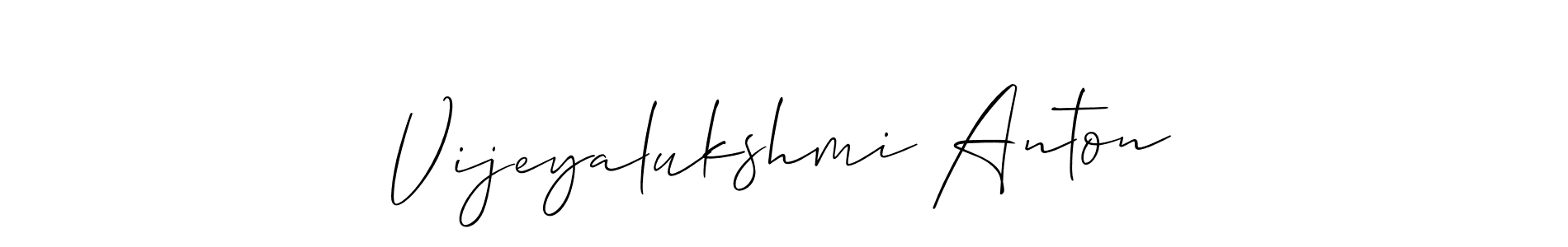 Make a beautiful signature design for name Vijeyalukshmi Anton. With this signature (Allison_Script) style, you can create a handwritten signature for free. Vijeyalukshmi Anton signature style 2 images and pictures png