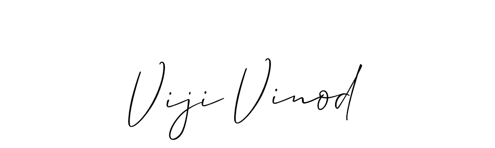 The best way (Allison_Script) to make a short signature is to pick only two or three words in your name. The name Viji Vinod include a total of six letters. For converting this name. Viji Vinod signature style 2 images and pictures png