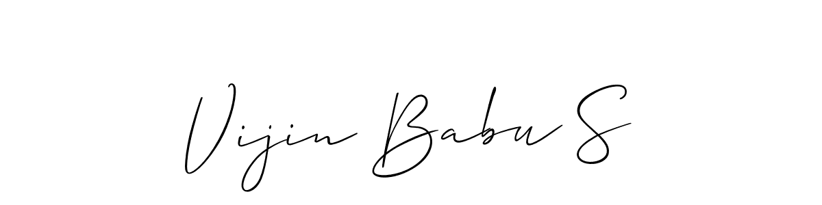 Also we have Vijin Babu S name is the best signature style. Create professional handwritten signature collection using Allison_Script autograph style. Vijin Babu S signature style 2 images and pictures png